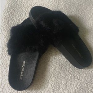 Steve Madden Faux Fur Slippers